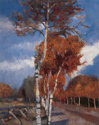 Birkenhain im Herbst von Carl Vinnen als Kunstdruck auf Leinwand