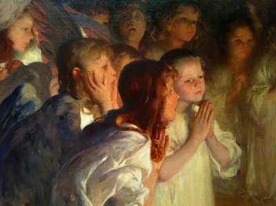Anbetung Jesus Christus - Kunstdruck auf Leinwand