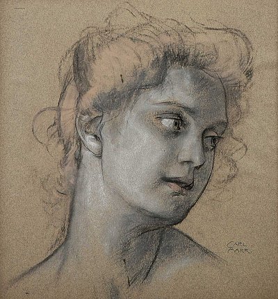 Bildnis einer jungen Frau von Carl von Marr als Kunstdruck auf Leinwand