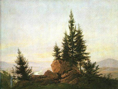 Ausblick auf das Elbtal von Caspar David Friedrich als Kunstdruck auf Leinwand