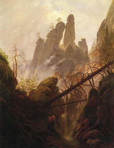 Felsenschlucht von Caspar David Friedrich als Kunstdruck auf Leinwand