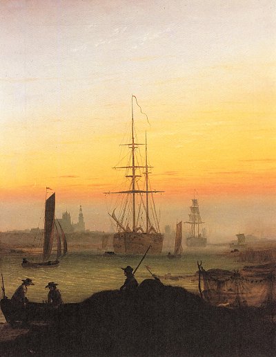 Greifswalder Hafen von Caspar David Friedrich als Kunstdruck auf Leinwand