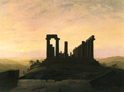 Junotempel in Agrigent von Caspar David Friedrich als Kunstdruck auf Leinwand