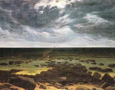 Meereskueste bei Mondschein von Caspar David Friedrich als Kunstdruck auf Leinwand