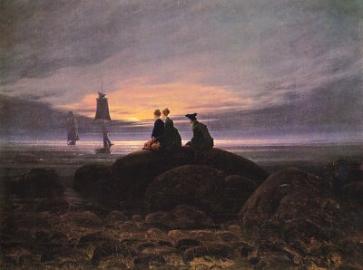 Mondaufgang am Meer 2 von Caspar David Friedrich als Kunstdruck auf Leinwand