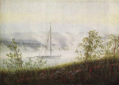 Morgennebel im Elbtal von Caspar David Friedrich als Kunstdruck auf Leinwand