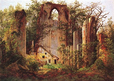 Ruine Eldena 1 von Caspar David Friedrich als Kunstdruck auf Leinwand