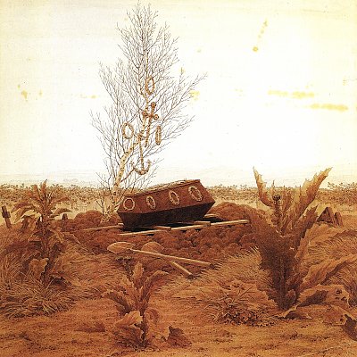 Sarg am Grab von Caspar David Friedrich als Kunstdruck auf Leinwand