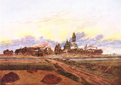 Sonnenaufgang bei Neubrandenburg von Caspar David Friedrich als Kunstdruck auf Leinwand