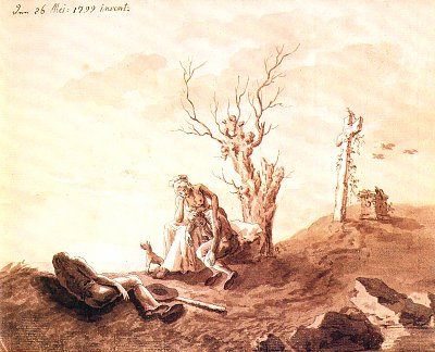 Trauerszene am Strand von Caspar David Friedrich als Kunstdruck auf Leinwand