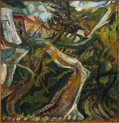 Chemin de la Fontaine des Tins at Ceret von Chaim Soutine als Kunstdruck auf Leinwand