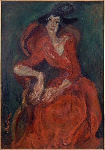 Kunstdruck La femme en rouge von Chaim Soutine als Leinwandbild