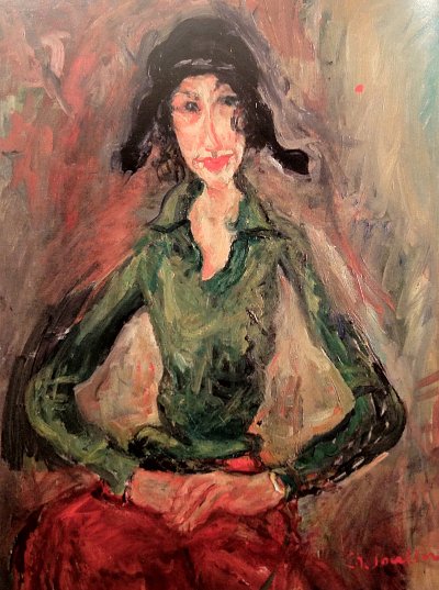 La femme en vert von Chaim Soutine als Kunstdruck auf Leinwand