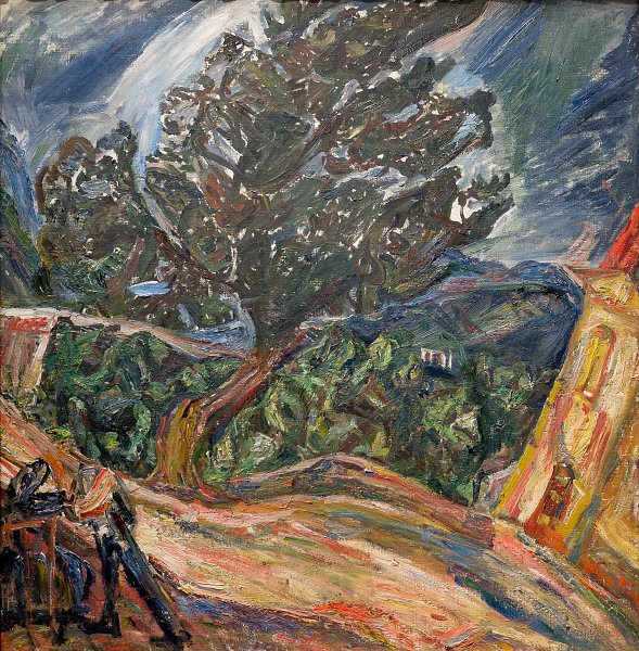 Kunstdruck Le Gros arbre bleu von Chaim Soutine als Leinwandbild