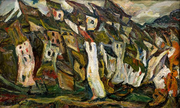 Kunstdruck Les maisons von Chaim Soutine als Leinwandbild
