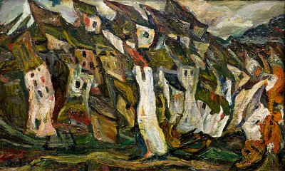 Les maisons von Chaim Soutine als Kunstdruck auf Leinwand