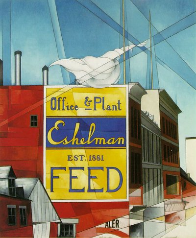 Buildings Lancaster von Charles Demuth als Kunstdruck auf Leinwand