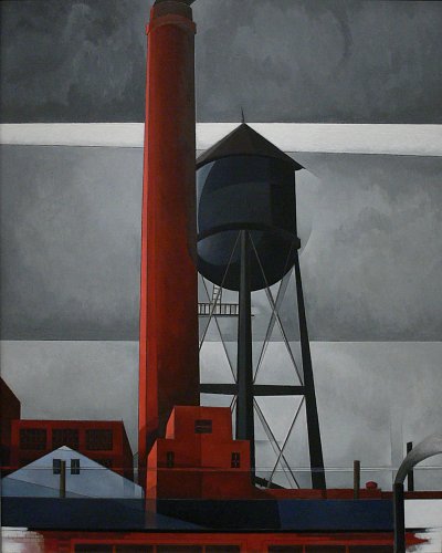 Chimney and water tower von Charles Demuth als Kunstdruck auf Leinwand