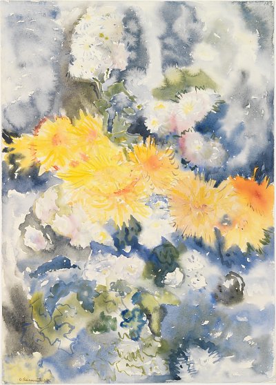 Yellow and blue von Charles Demuth als Kunstdruck auf Leinwand
