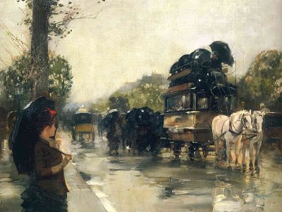 April showers champs elysees paris von Childe Hassam als Kunstdruck auf Leinwand