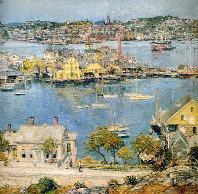 Gloucester Harbor von Childe Hassam als Kunstdruck auf Leinwand