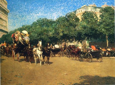 Grand Prix Day von Childe Hassam als Kunstdruck auf Leinwand