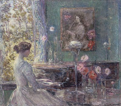 Improvisation von Childe Hassam als Kunstdruck auf Leinwand