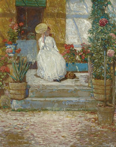 In the sun von Childe Hassam als Kunstdruck auf Leinwand
