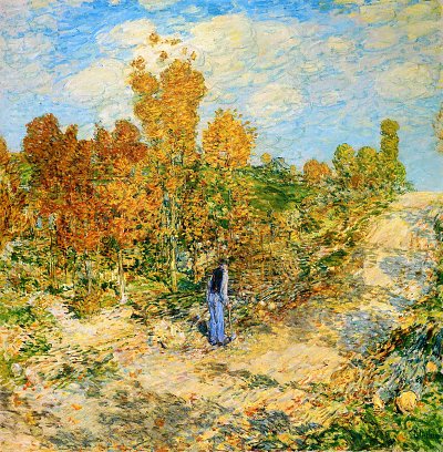 New england road von Childe Hassam als Kunstdruck auf Leinwand