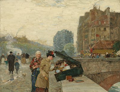 Quai st michel von Childe Hassam als Kunstdruck auf Leinwand