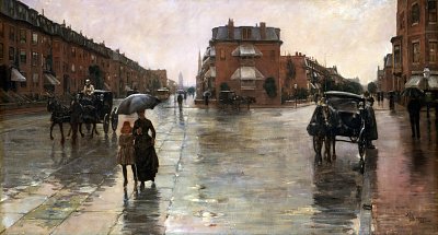 Rainy day Boston von Childe Hassam als Kunstdruck auf Leinwand
