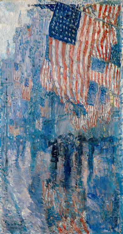 The Avenue in the Rain von Childe Hassam als Kunstdruck auf Leinwand