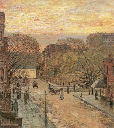 West 78th Street im Fruehling von Childe Hassam als Kunstdruck auf Leinwand