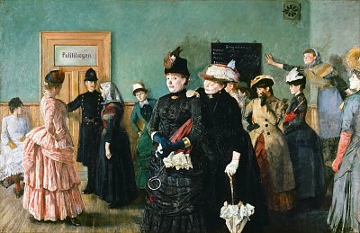 Albertine to see the Police Surgeon von Christian Krohg als Kunstdruck auf Leinwand