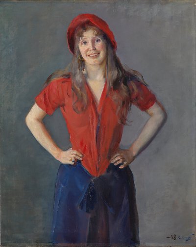 Portrait Oda Krohg von Christian Krohg als Kunstdruck auf Leinwand