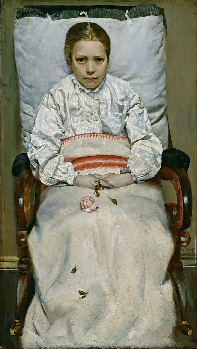 Sick Girl von Christian Krohg als Kunstdruck auf Leinwand