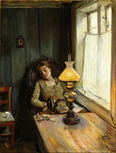Tired von Christian Krohg als Kunstdruck auf Leinwand