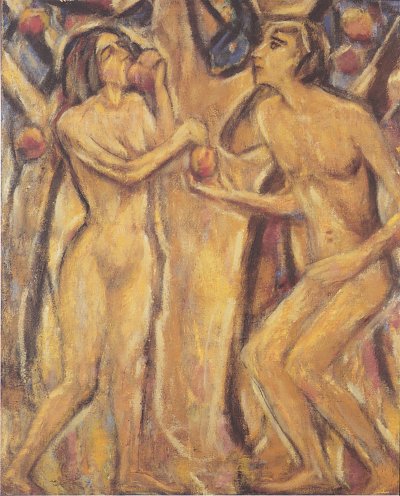 Adam und Eva von Christian Rohlfs als Kunstdruck auf Leinwand
