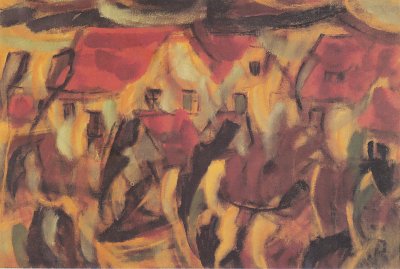 Dorf von Christian Rohlfs als Kunstdruck auf Leinwand