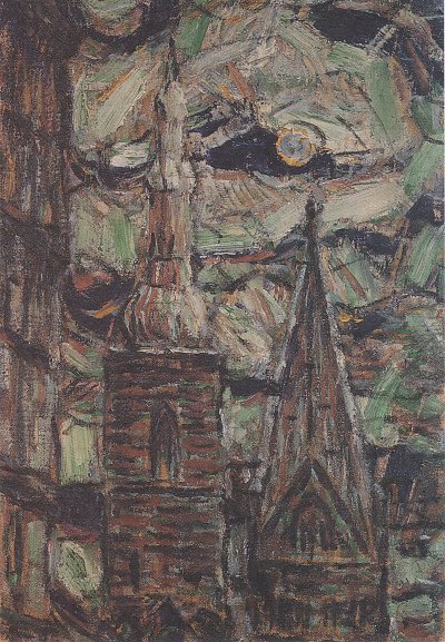 Petri und Patrokliturm in Soest von Christian Rohlfs als Kunstdruck auf Leinwand