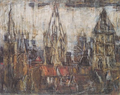 Tuerme von Soest von Christian Rohlfs als Kunstdruck auf Leinwand