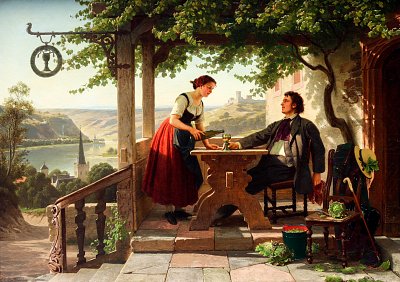 Die Einkehr Presse von Christian Eduard Boettcher als Kunstdruck auf Leinwand