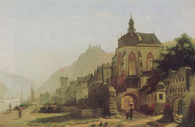 Oberwesel von Christian Eduard Boettcher als Kunstdruck auf Leinwand