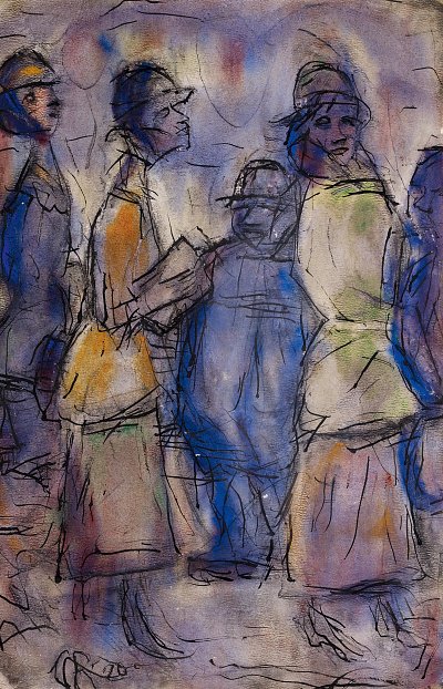 Auf der Straße von Christian Rohlfs als Kunstdruck auf Leinwand