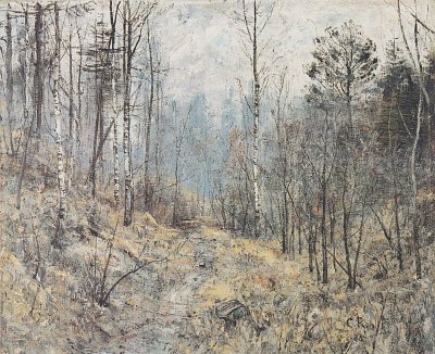 Der Wilde Graben bei Weimar im Spätherbst von Christian Rohlfs als Kunstdruck auf Leinwand