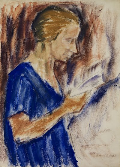 Portrait Helene Rohlfs von Christian Rohlfs als Kunstdruck auf Leinwand