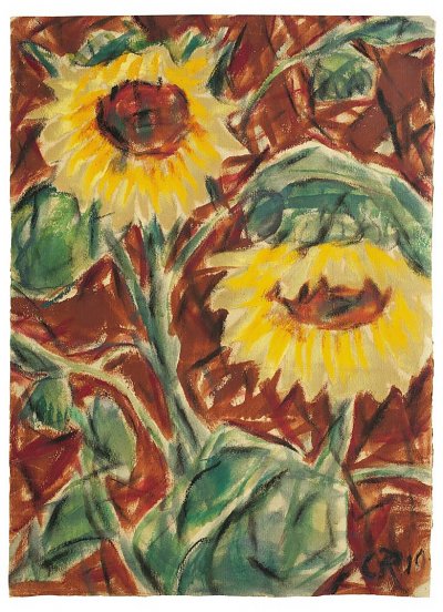 Sonnenblumen1 von Christian-Rohlfs als Kunstdruck auf Leinwand