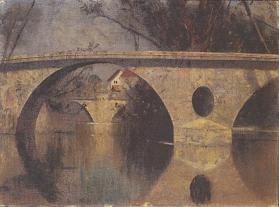 Sternbrücke in Weimar von Christian Rohlfs als Kunstdruck auf Leinwand