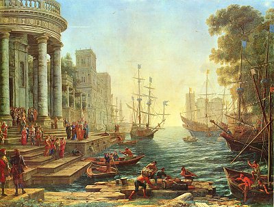 Einschiffung der Hl Ursula von Claude Lorrain als Kunstdruck auf Leinwand
