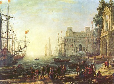 Hafen mit der Villa Medici von Claude Lorrain als Kunstdruck auf Leinwand